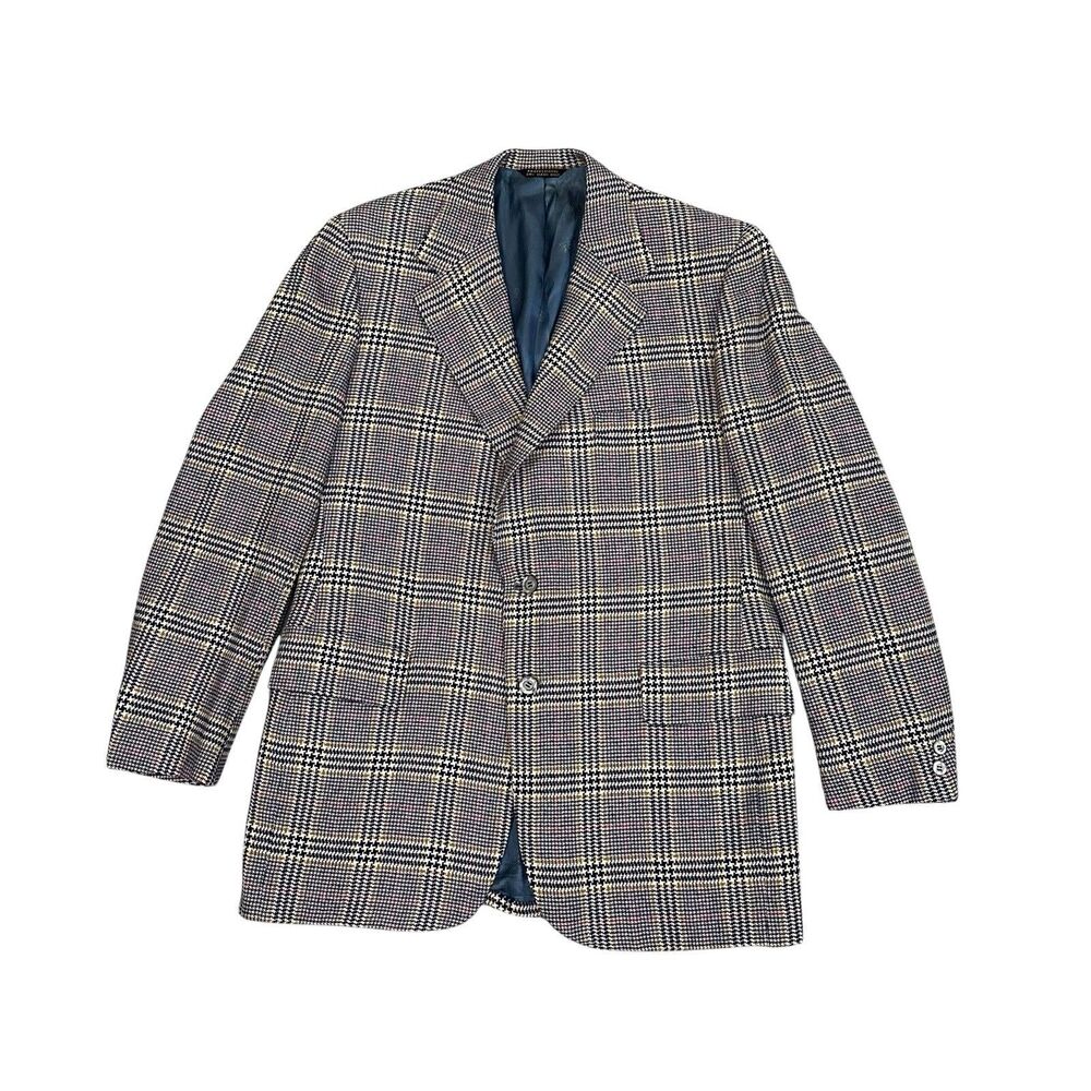 VTG Abercrombie Fitch Blazer Men’s 44L Prince Of Wales Glen Plaid Cashmere 70s